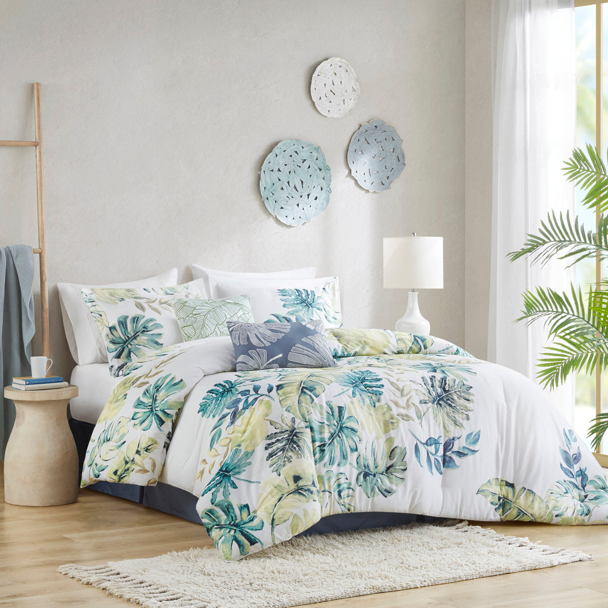 Cotton Printed 6 Piece Comforter Set Multi King