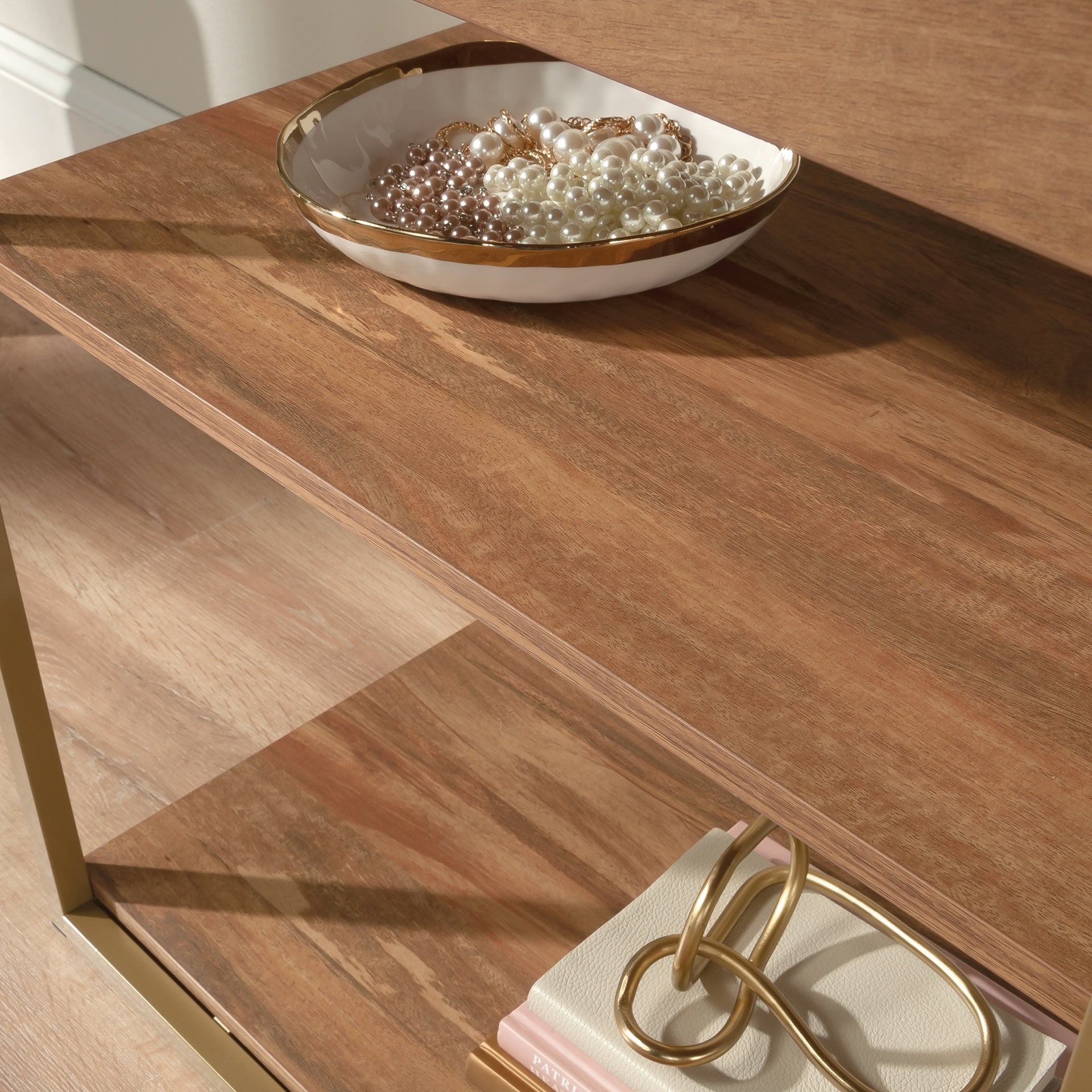 Vanity with Chic Storage, Brown finish