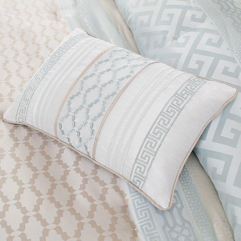 7 Piece Comforter Set Aqua Queen