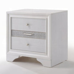 Contemporary White Finish Storage Drawers Nightstand Wooden Bedroom Furniture 1pc