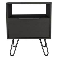 Velvet Coffee Table, One Open Shelf, Single Door Cabinet
