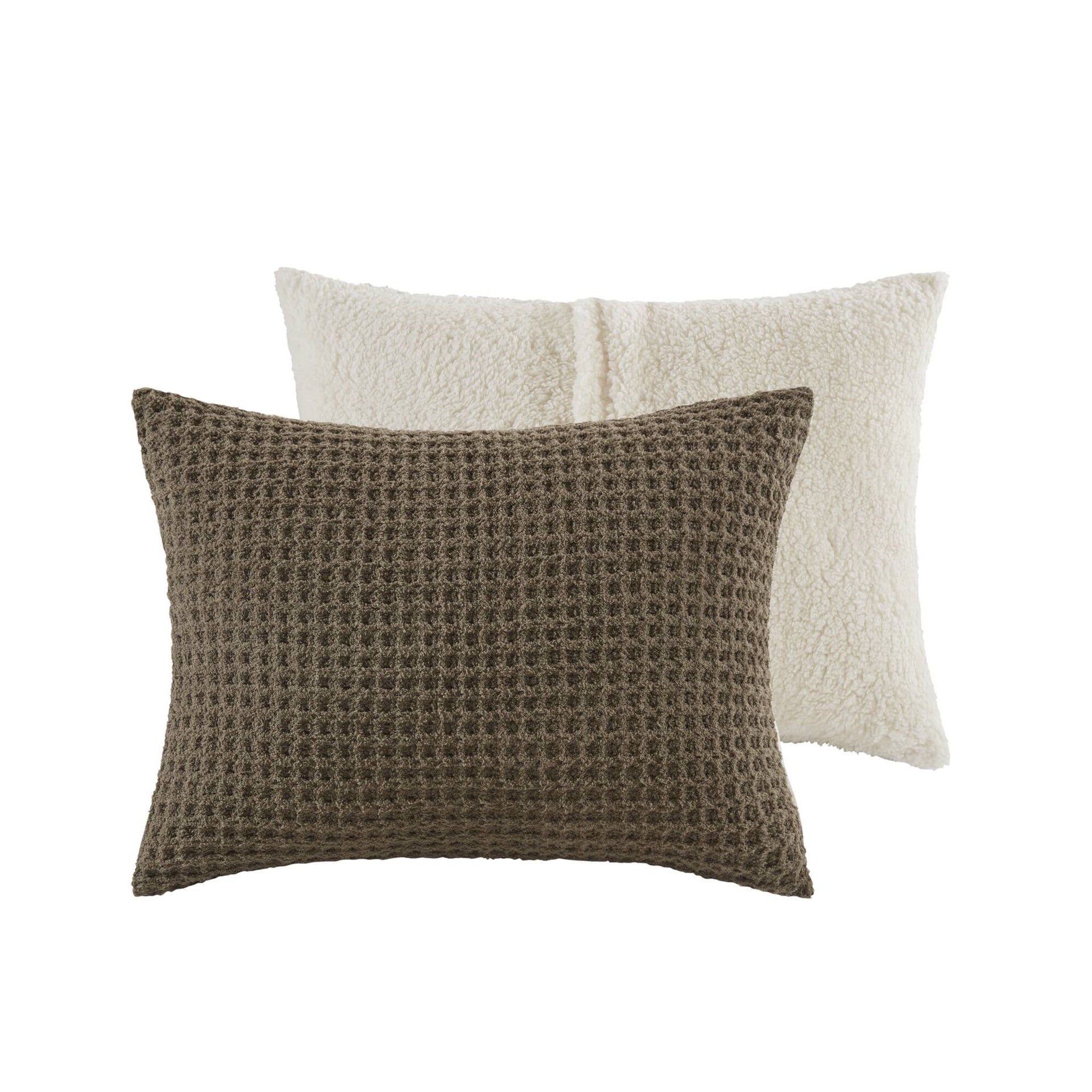 Waffle Knit Chenille Comforter Set Twin