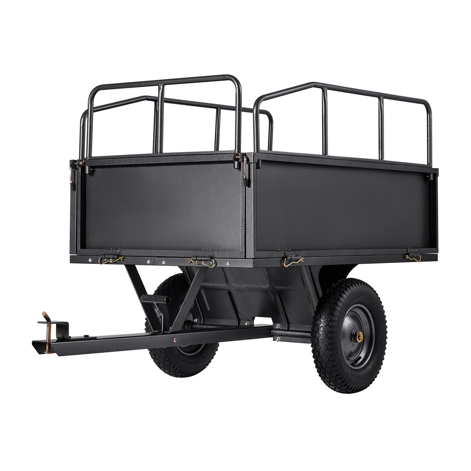 Steel Dump Cart 17 Cu. Ft 600LB for ATV/UTV Trailer Tow Behind Heavy Duty