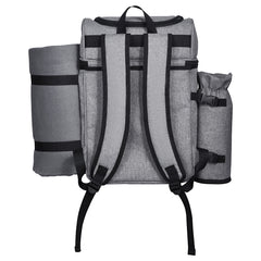 Beach Picnic Backpack Bag for 4 Person with Cooler Compartment Grey