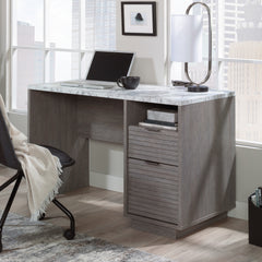 Modern Desk with 2 Spacious Drawers, Medium Gray finish