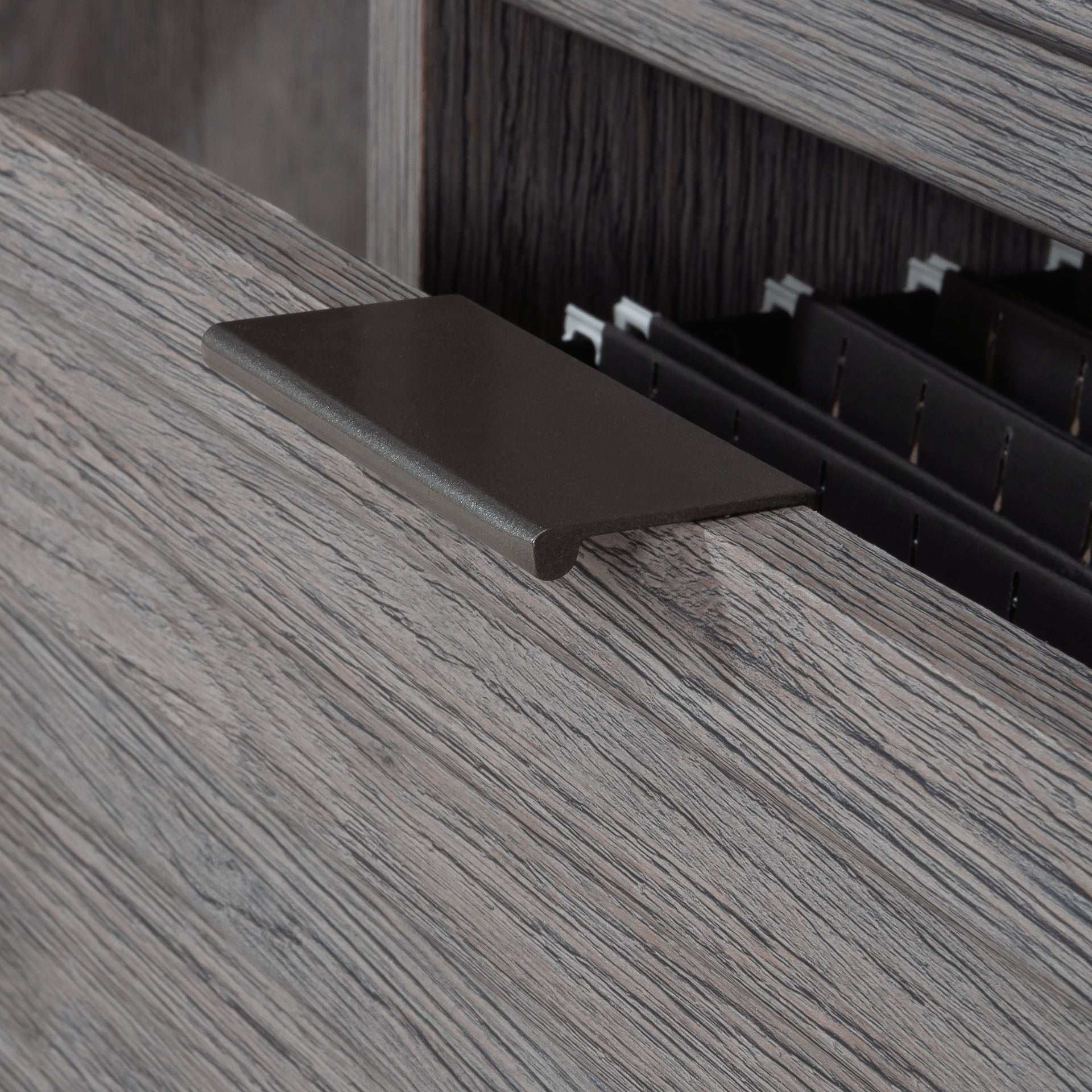 Modern Desk with 2 Spacious Drawers, Medium Gray finish