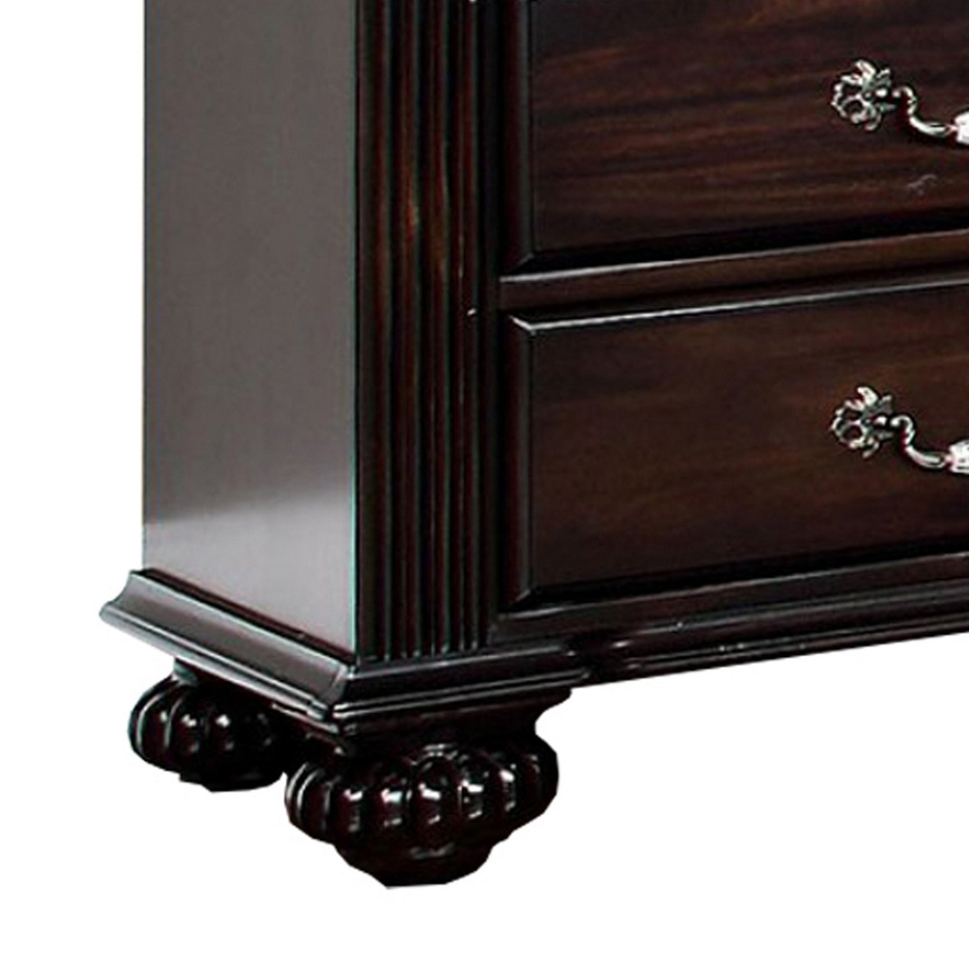 Syracuse Traditional Style Beautiful Nightstand, Dark Walnut