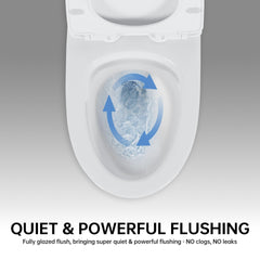 1.1/1.6 GPF Elongated Comfort Height Floor Mounted One-Piece Toilet, CUPC Certified, WaterSense Cetified, Ceramic, White Color, Soft Close Seat