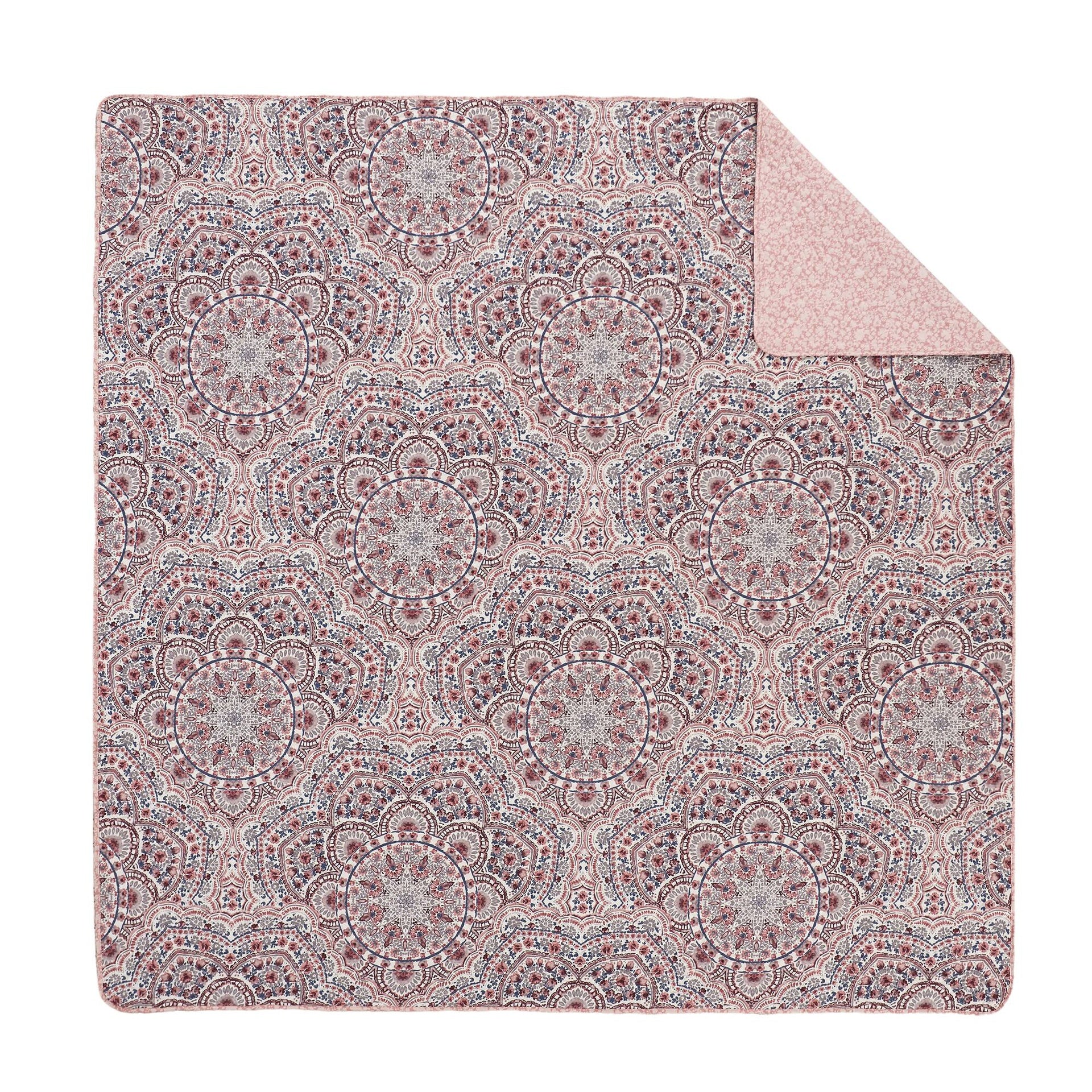 3-Piece King Boho Floral Reversible Quilt