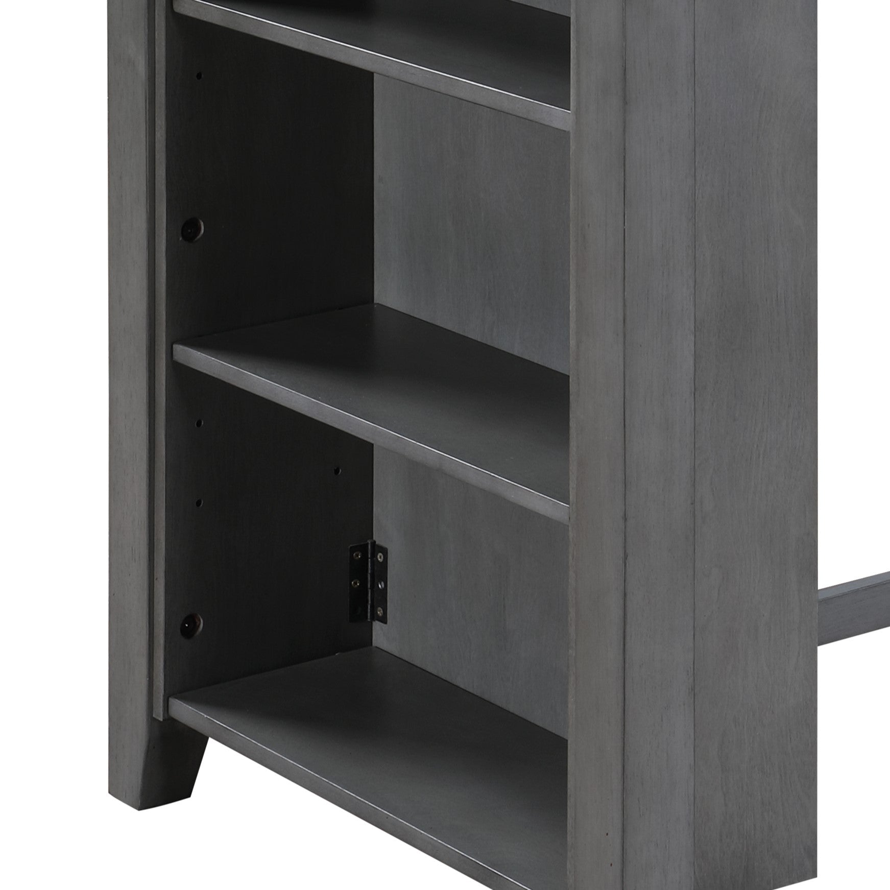 Graham 36" Gray Finish Small Space Counter Height Dining Table with USB Charging Ports and Shelves