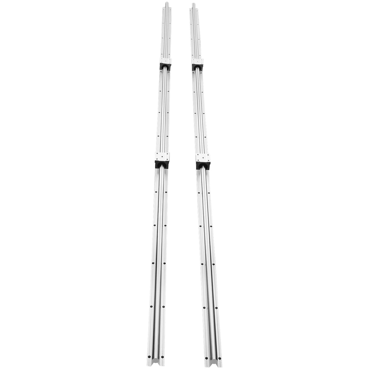 Linear Guide Rail Set, SBR20 2200mm, 2 PCS 86.6 in/2200 mm SBR20 Guide Rails and 4 PCS SBR20UU Slide Blocks, Linear Rails and Bearings Kit for Automated Machines DIY Project CNC Router Machines
