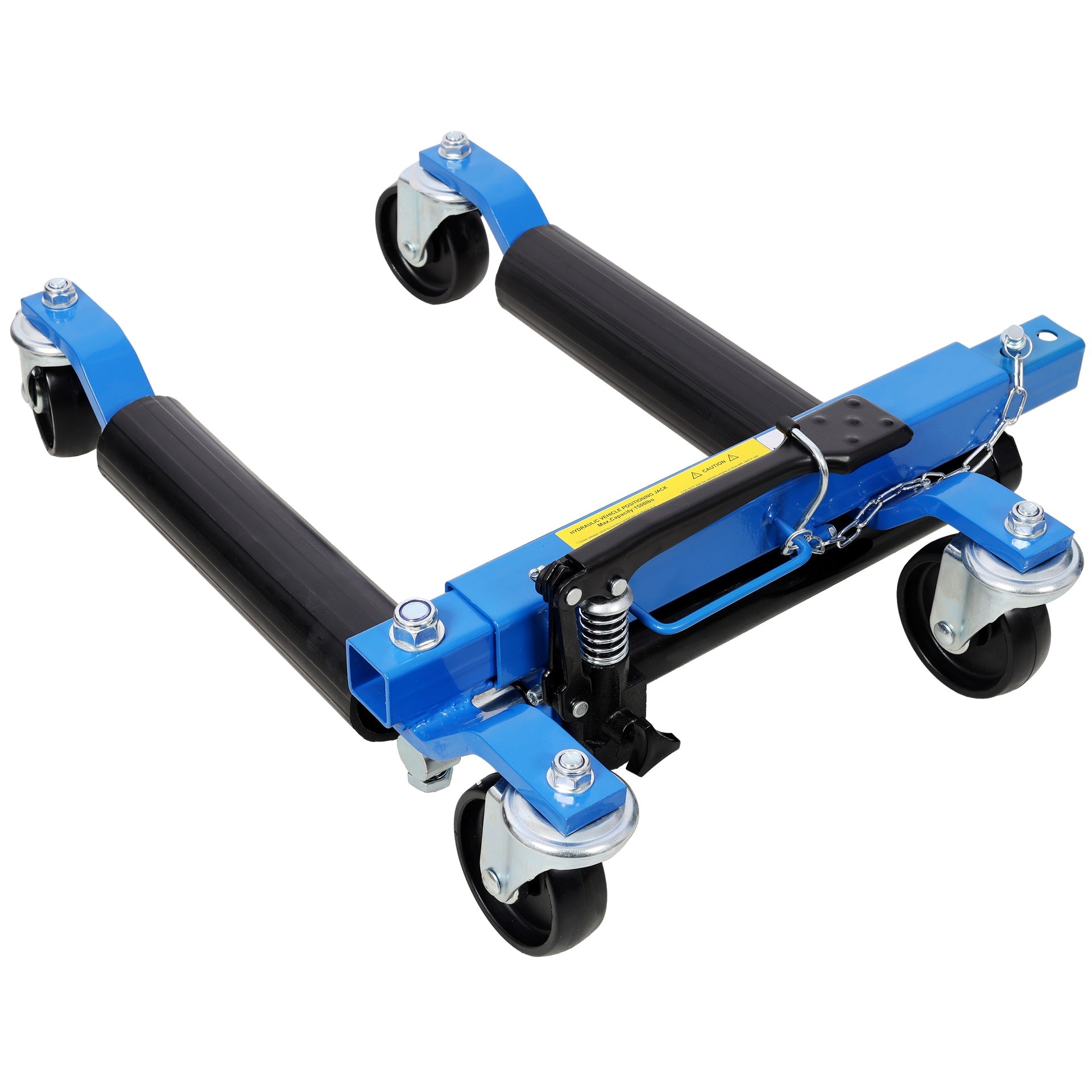 Car Dolly Set of 2,Wheel Dolly Car Skates Vehicle Positioning Hydraulic Tire Jack With Foot Pedal Lift Hydraulic Car Wheel Dolly, 1,500lbs blue