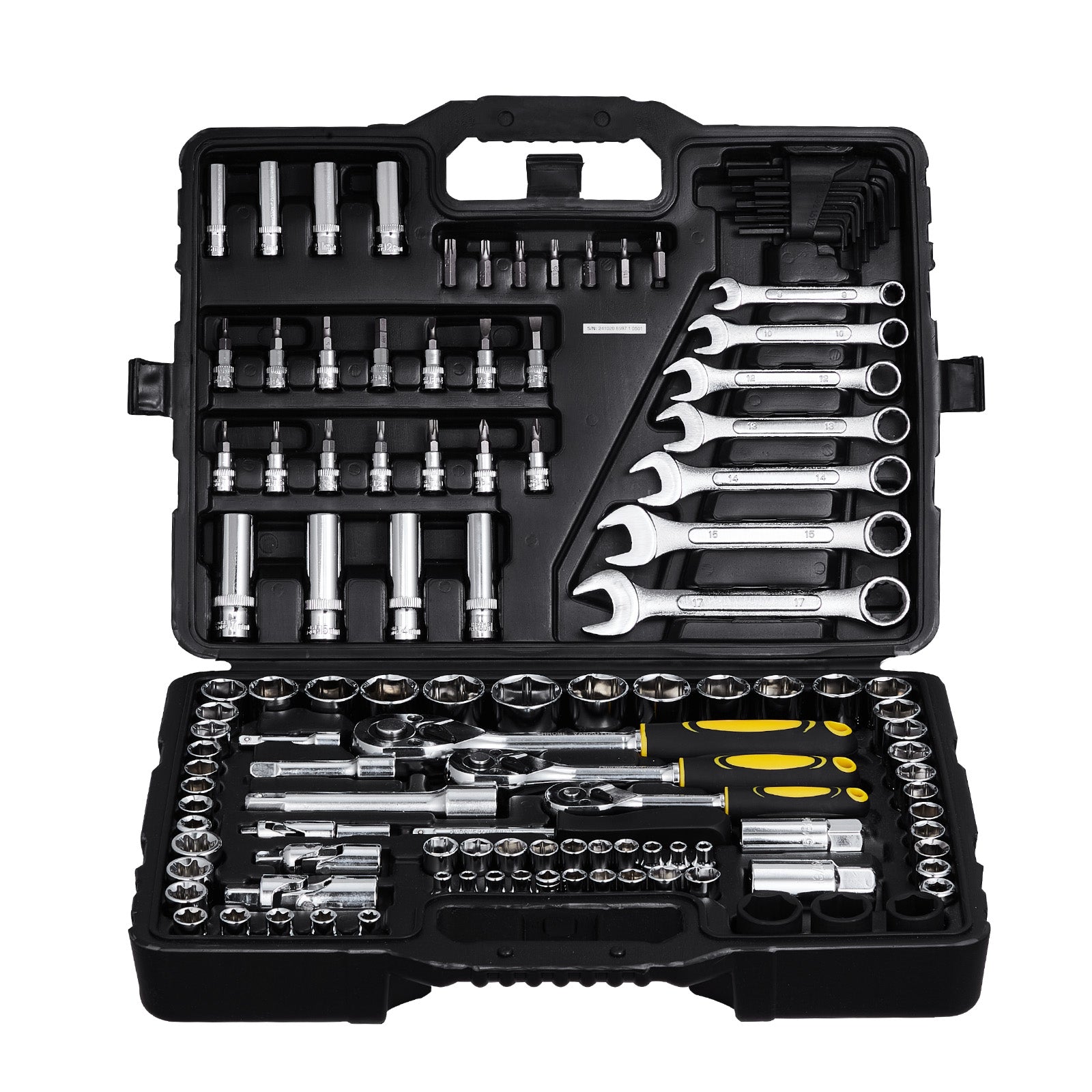 121-Piece Mechanics Tool Set 1/4" 3/8" 1/2" Drive Sockets SAE and Metric