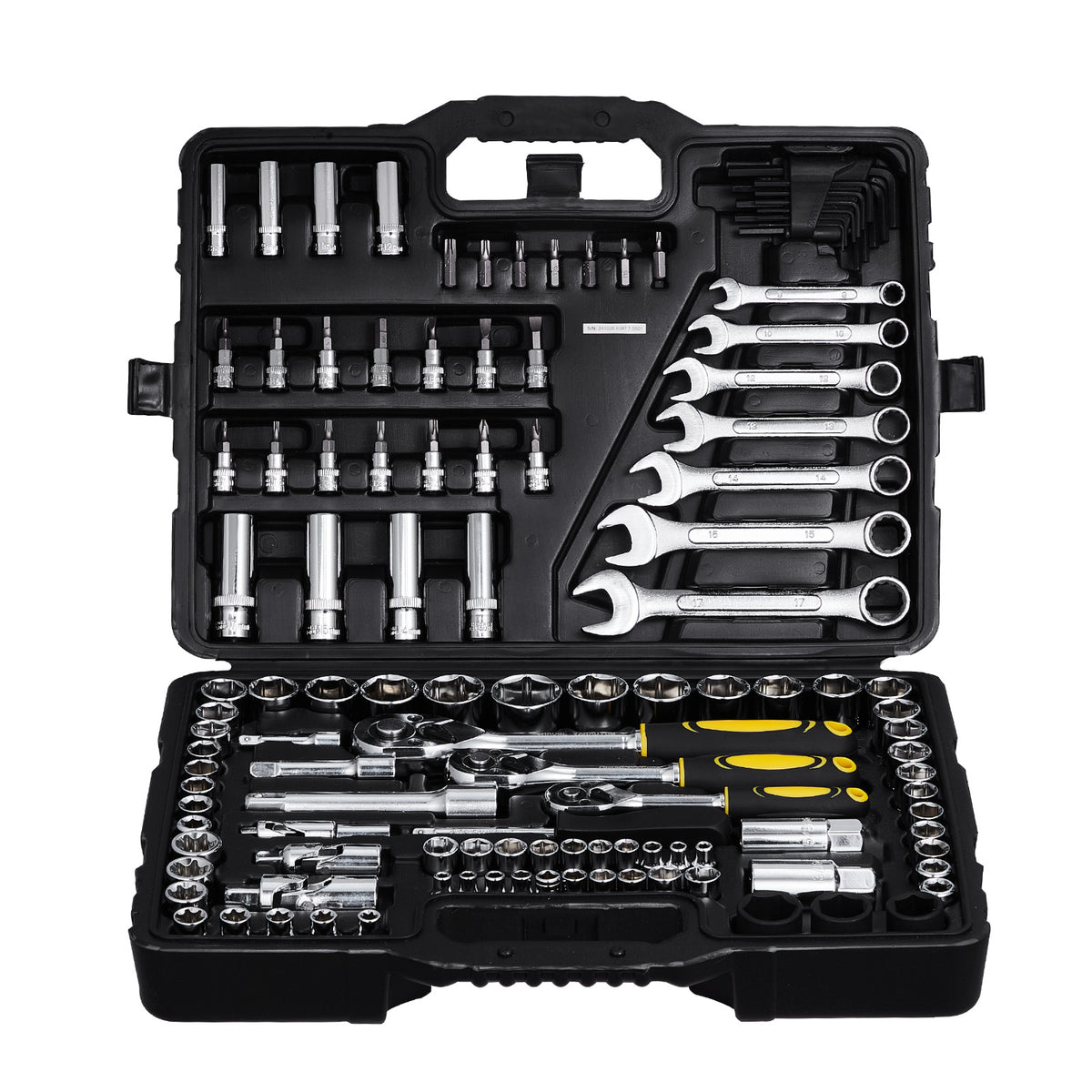 121-Piece Mechanics Tool Set 1/4" 3/8" 1/2" Drive Sockets SAE and Metric