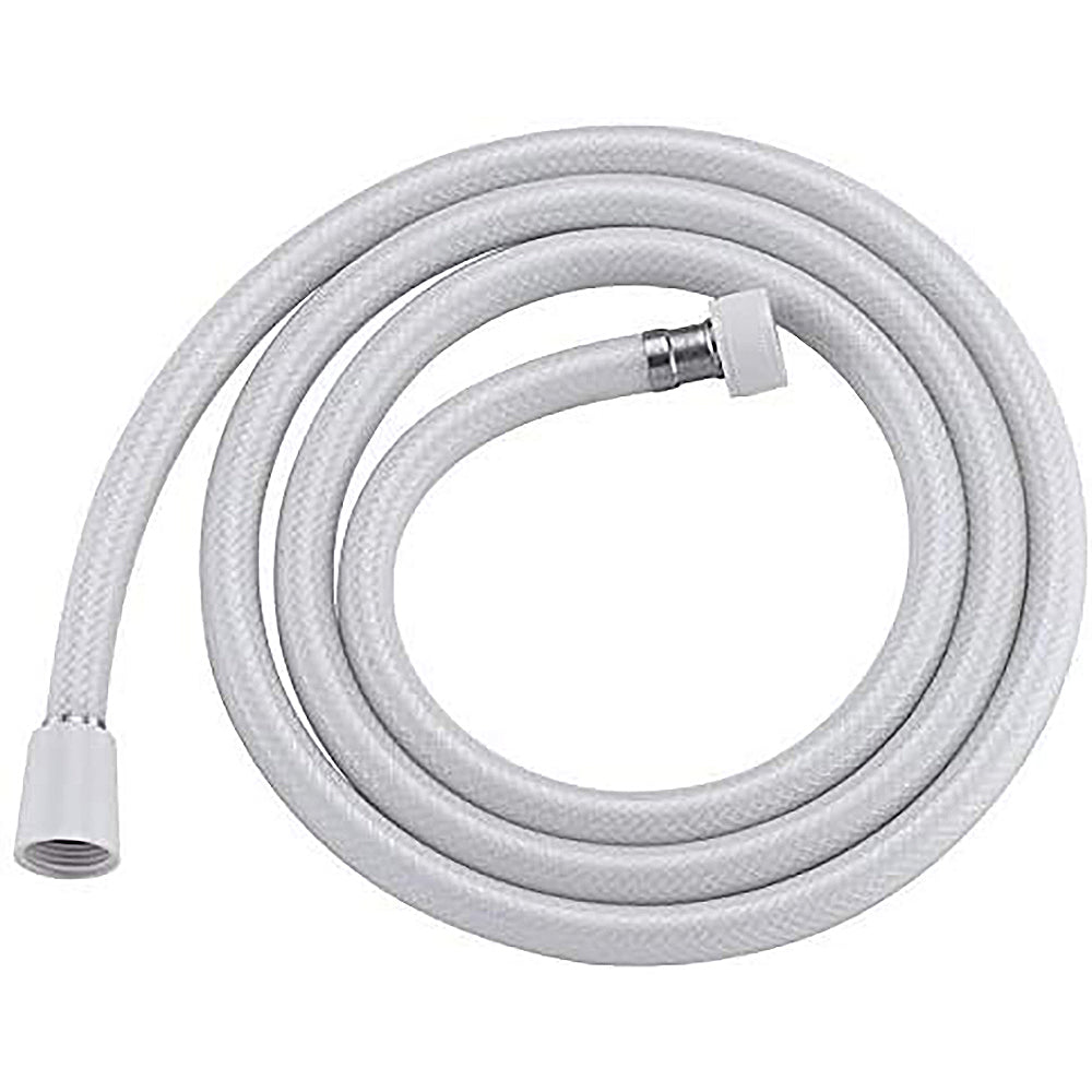 PVC Shower Hose 59 Inches Extra Long Smooth Handheld Shower Hose Flexible Anti-Kink Handheld Shower Head Hose with brass spin inner core White