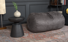 Michael 4 Foot Cylindrical Suede Bean Bag, Charcoal