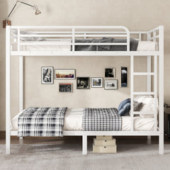 Metal Full over Full Bunk Bed for Teens and Adults,Space-Saving/Noise Reduced/No Box Spring Needed,White