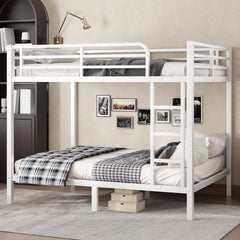 Metal Full over Full Bunk Bed for Teens and Adults,Space-Saving/Noise Reduced/No Box Spring Needed,White