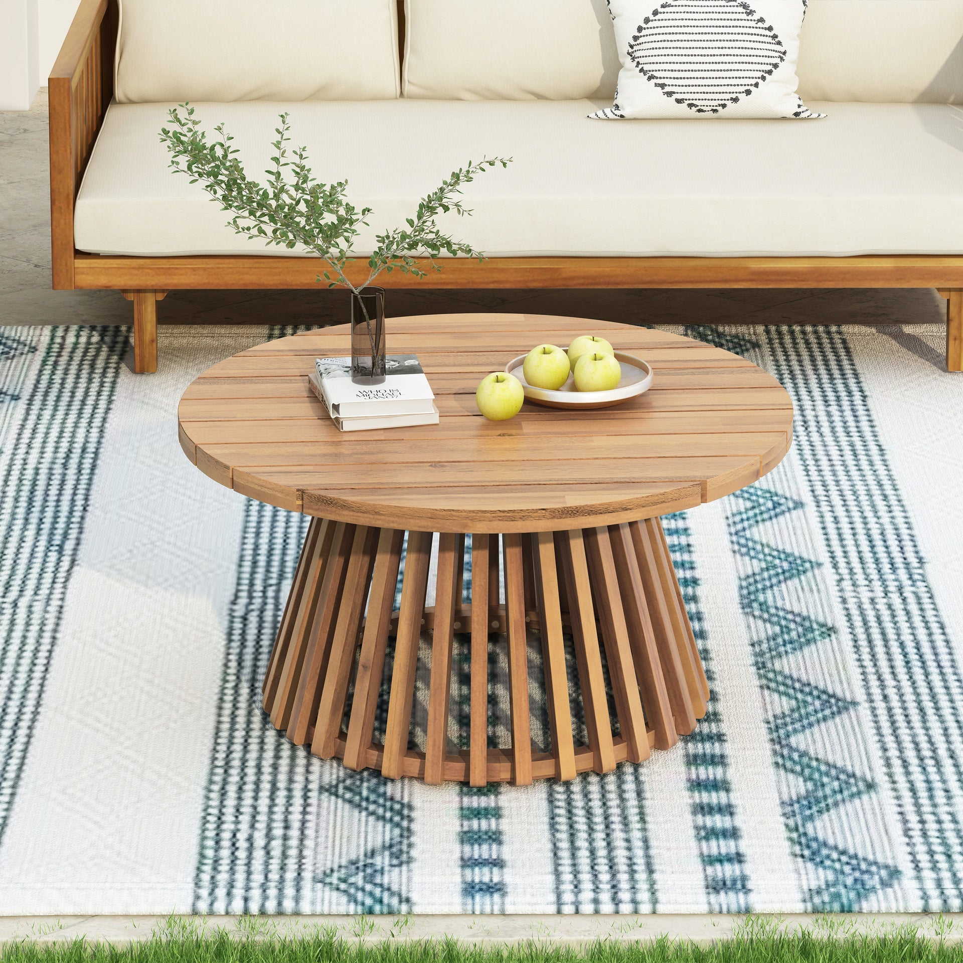Acacia Wood Patio Coffee Table