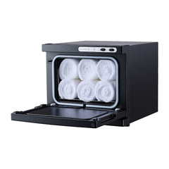 Hot Towel Warmer, 1.76 gal Small Towel Warmer Cabinet with Clip & Stainless Steel Rack, Holds up 12 Towels, Portable All-Round Heating Cabinet for Spa, Barber, Manicures, Massage, Salon, Black