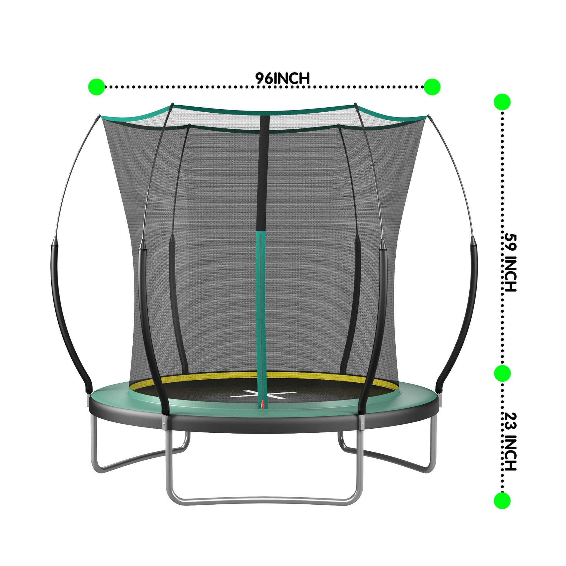YC 8FT Springfree no Gap Trampoline- Green