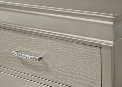 5-Drawer Tall Chest Modern 1pc Beige Champagne Texture Finish Solid Wood Wooden Crystal Tufted Handle Bedroom Home Furniture