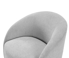 Light Gray Boucle Swivel Barrel Chair 1pc Solid Wood Durable Contemporary Living Room Furniture Luxurious Accent Seating