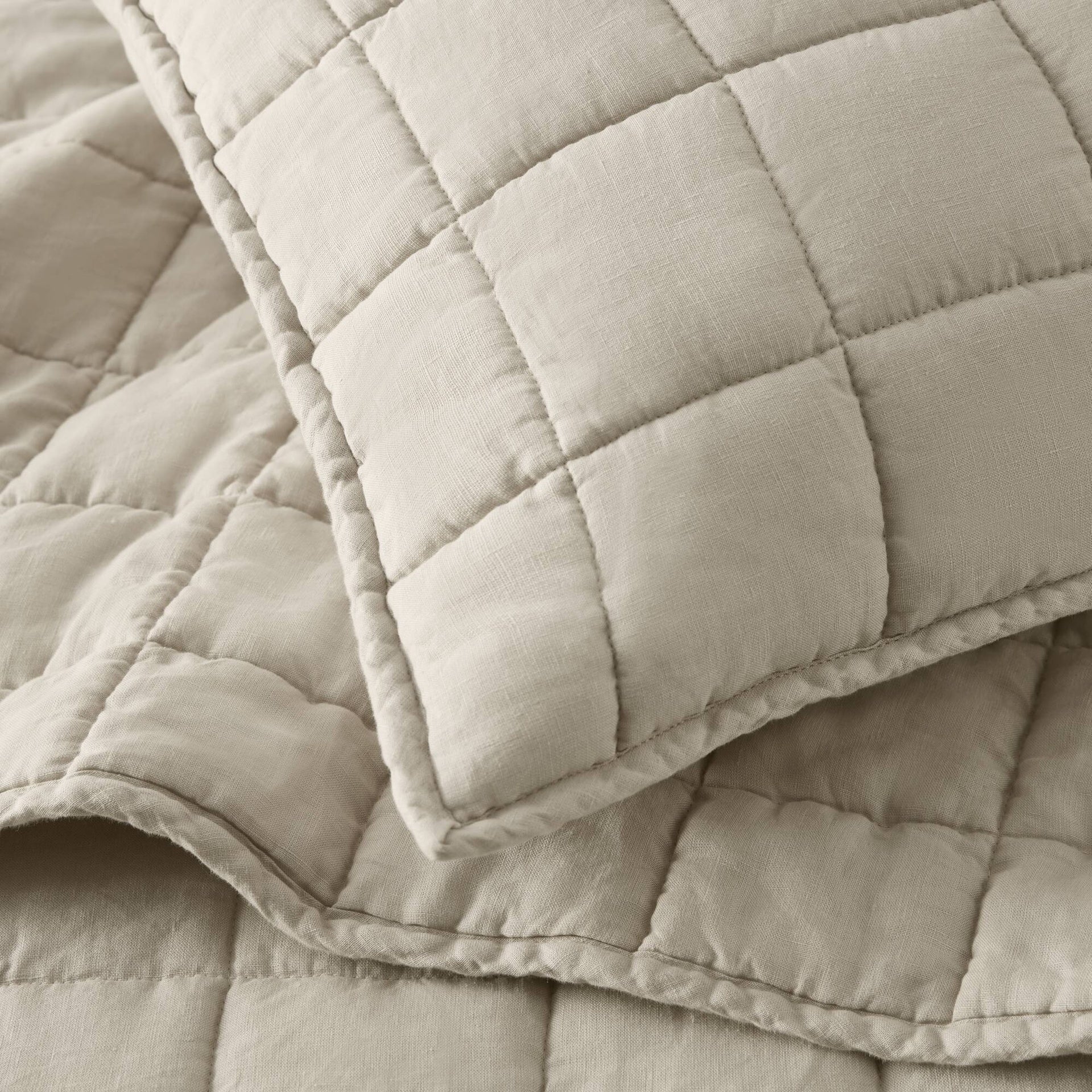 3-Piece Full/Queen Linen Garment Washed Quilt Set,Linen