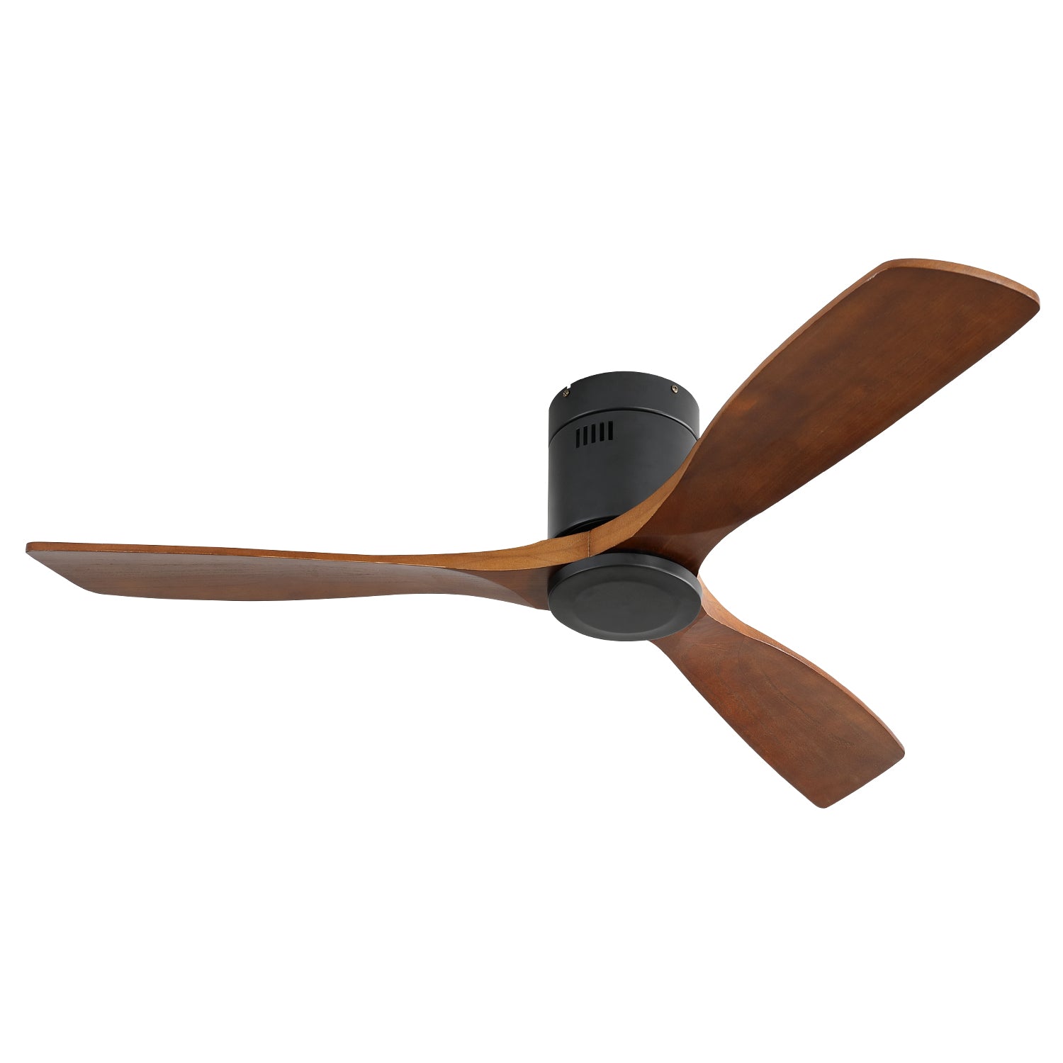 52 Inch Low Profile Ceiling Fan DC 3 Wood Fan Blade Noiseless Reversible Motor Remote Control Without Light