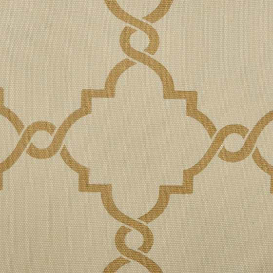 Fretwork Print Grommet Top Window Valance Beige/Gold 50x18"