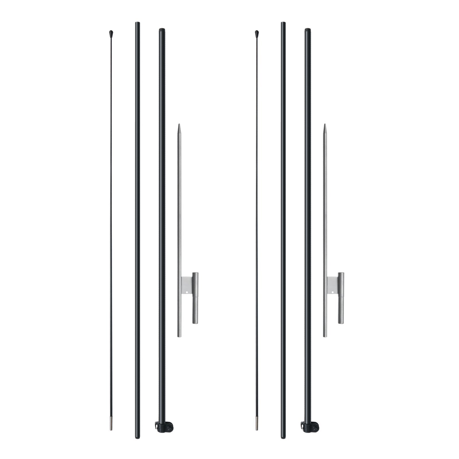 Feather Flag Pole Kit 2 Packs Swooper Flag Pole 12.7 ft with Ground Stakes