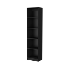 Sutton Slim Bookcase with Modern 5-Shelf Design
