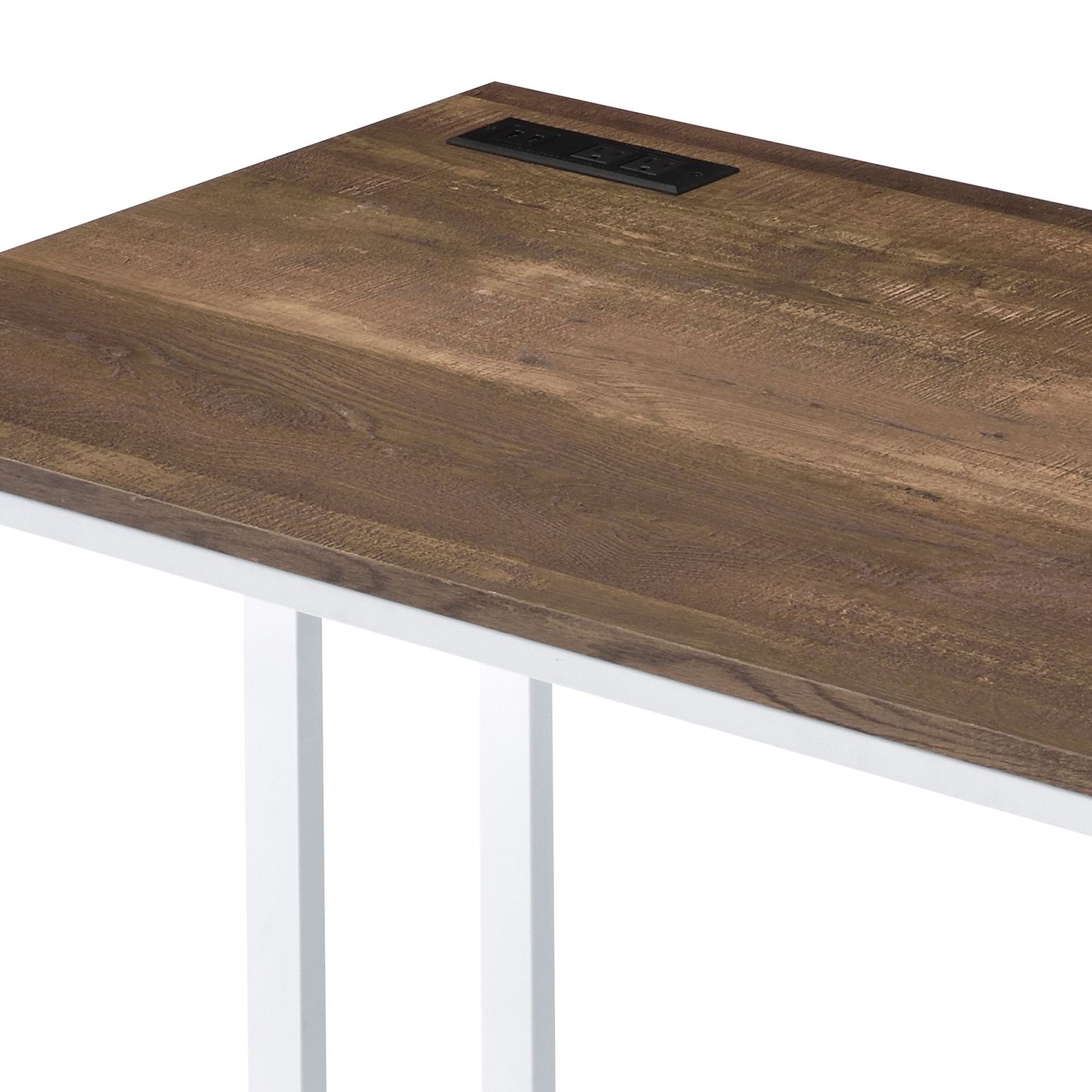 Tyrese Walnut & White Finish Writing Desk W/USB