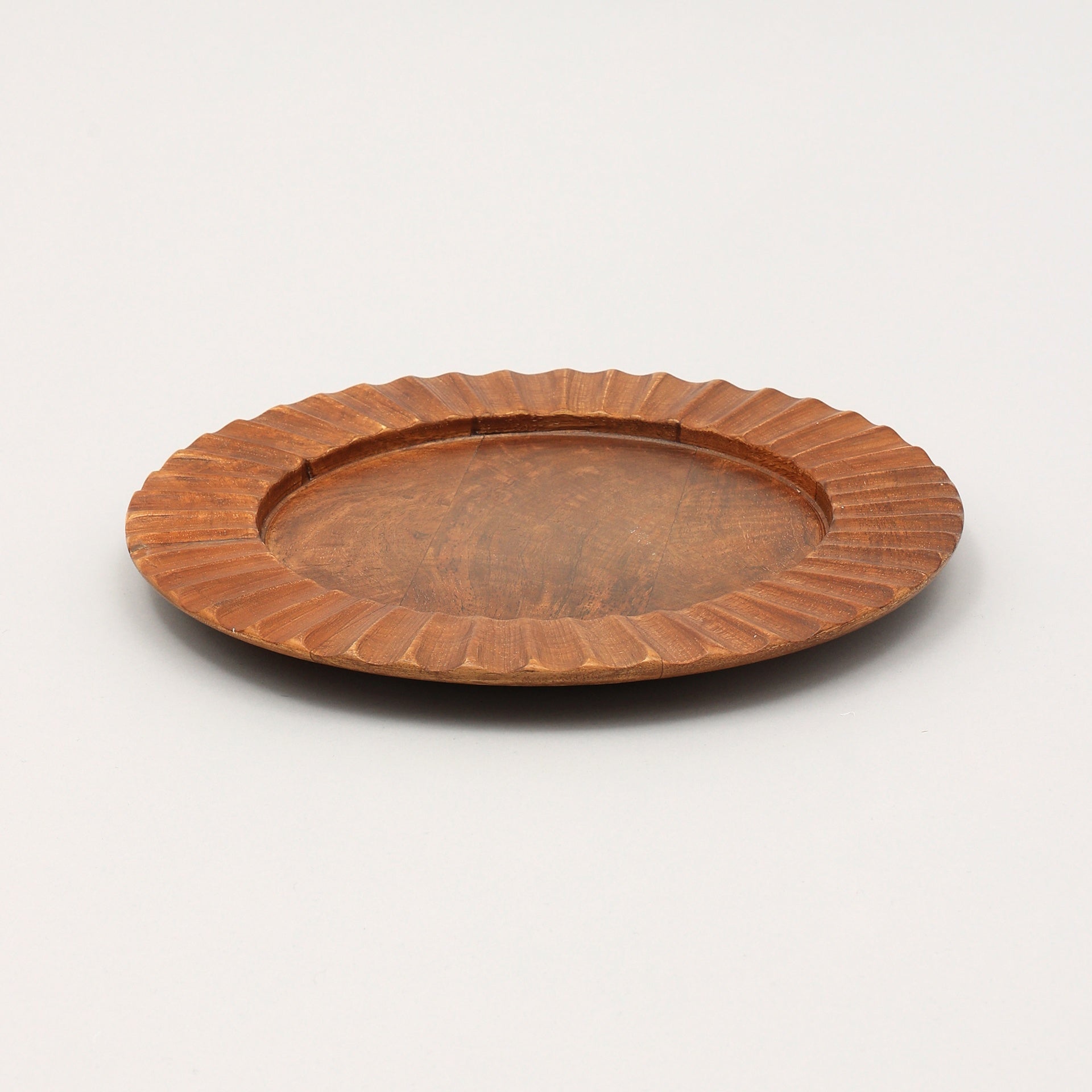 Handcrafted 13" Wood Brown Charger Plate| Wooden Dinning Placemat|Artisan Wood Tableware