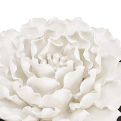 D7.3x2.8" Handmade Cream Ceramic Flower Wall Decor Accent
