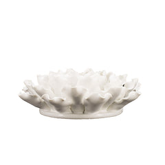 D7.3x2.8" Handmade Cream Ceramic Flower Wall Decor Accent