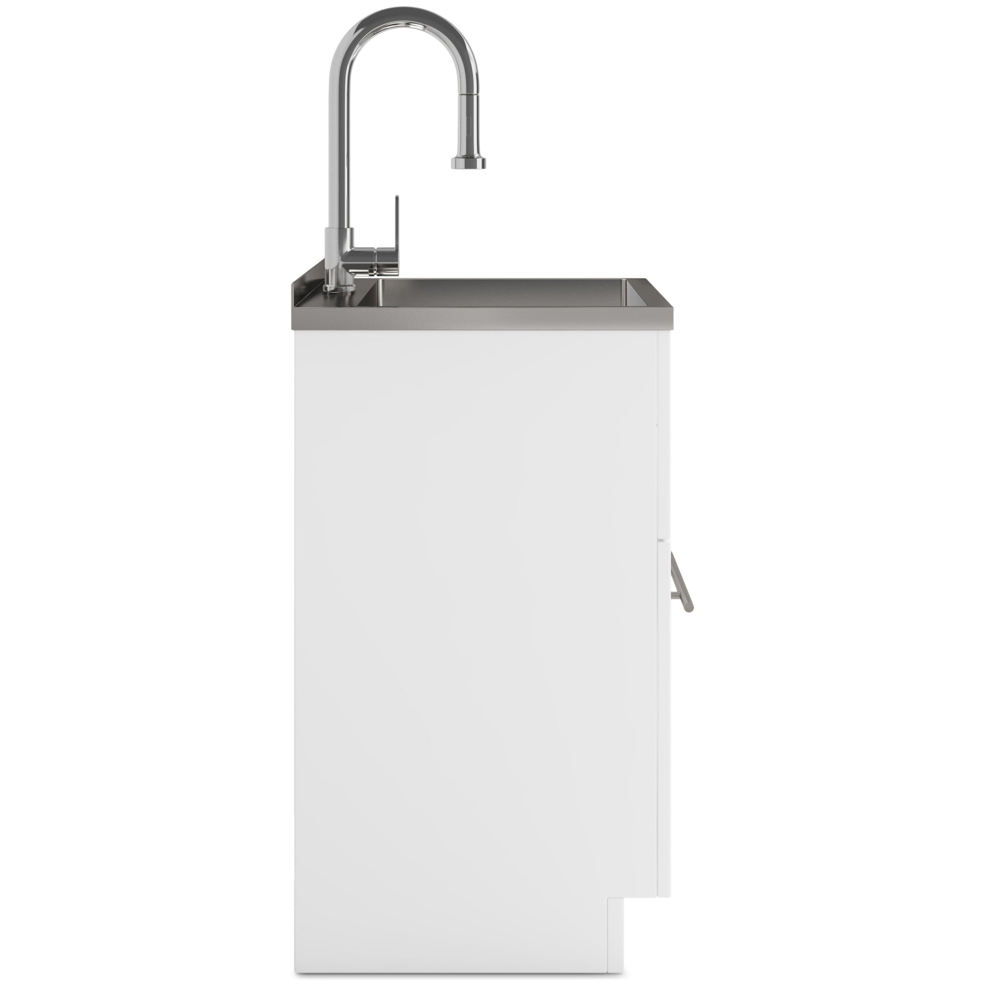 Metro - 24" Laundry Cabinet with Faucet and Stainless Steel Sink - White
