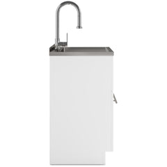 Metro - 24" Laundry Cabinet with Faucet and Stainless Steel Sink - White