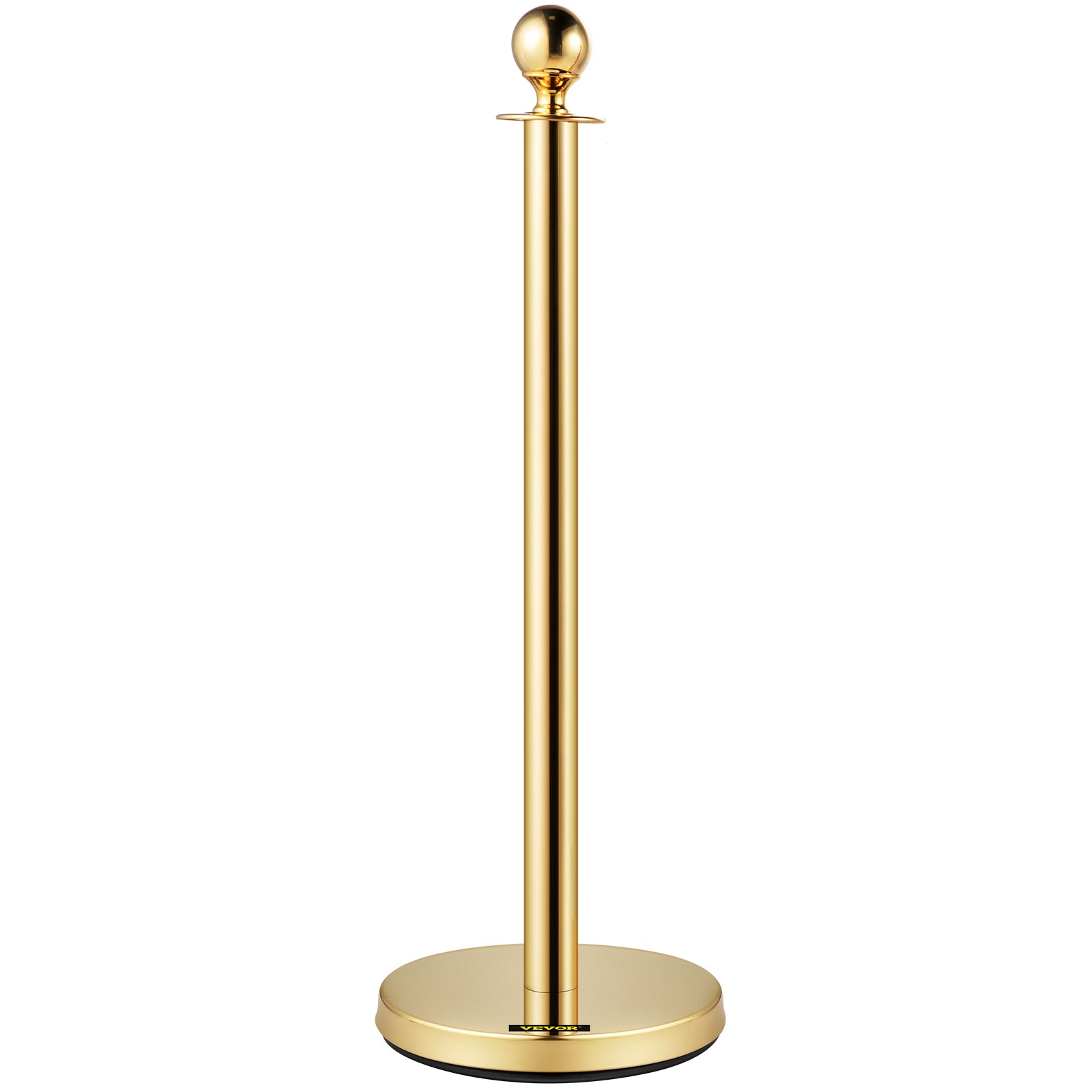 6 PCS Gold Stanchions Posts Stainless Steel Stanchion Queue Post Red Rope Retractable 38In for Both Indoor and Outdoor use.