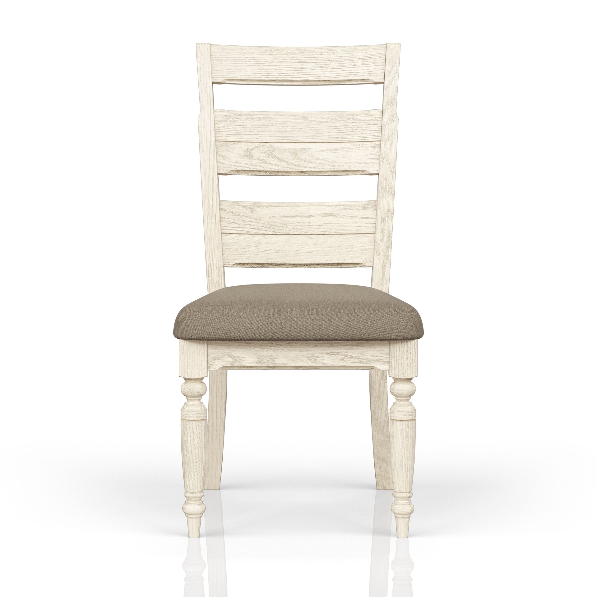 Ladder Back Side Chair - Whitewash Finish (Set of 2)