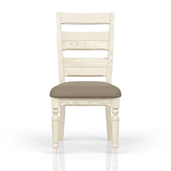 Ladder Back Side Chair - Whitewash Finish (Set of 2)