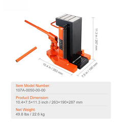 Hydraulic Toe Jack, 5 Ton On Toe Toe Jack Lift, 10 Ton On Top Lift Capacity Machine Jack, 0.8-6.8 in Toe Height, 11.3-17.3 in Top Height, Air Hydraulic Claw Jack for Machinery, Industry
