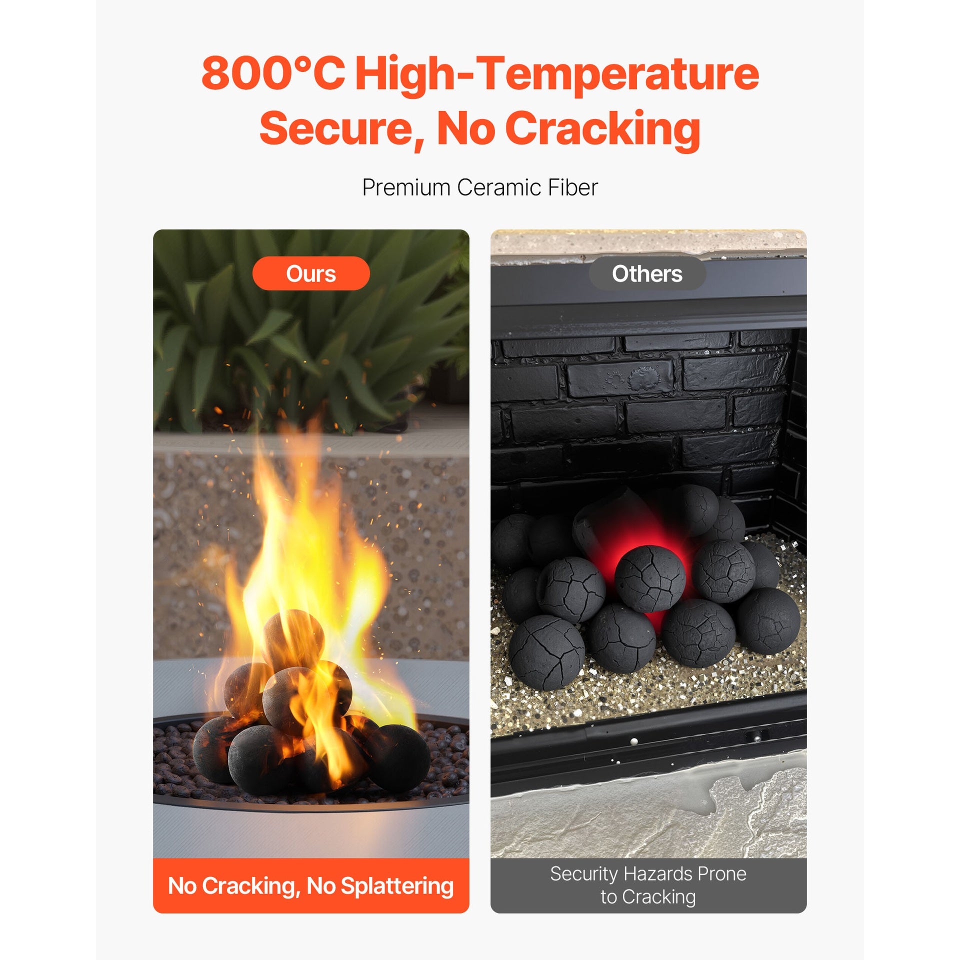 4 Inch 12 Pcs Ceramic Fire Balls Round Fire Stones Reusable Lava Rocks