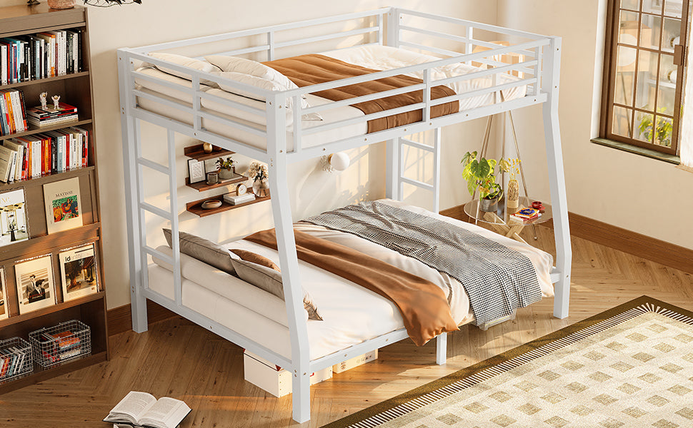 Metal Full XL over Queen Bunk Bed for Teens and Adults,Space-Saving/Noise Reduced/No Box Spring Needed