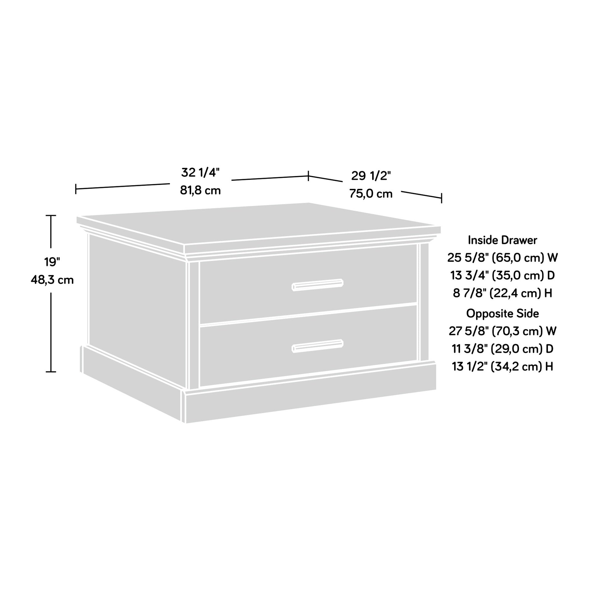 Coffee Table with Rustic Design, Pine Brown finish