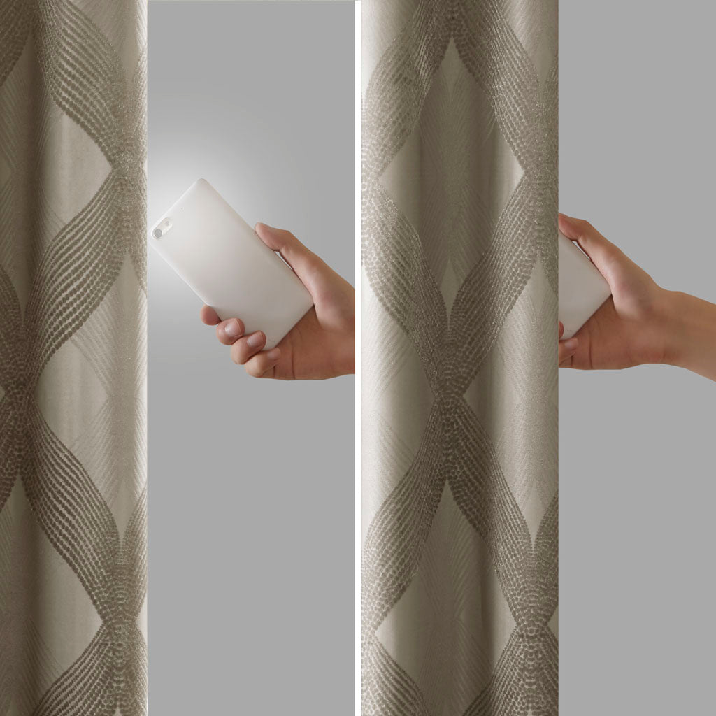 Ogee Knitted Jacquard Total Blackout Curtain Panel(Only 1 Pc Panel)