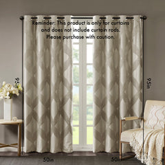 Ogee Knitted Jacquard Total Blackout Curtain Panel(Only 1 Pc Panel)