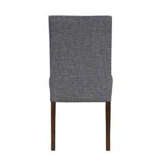 Gray Brown Dining Chairs Set of 2, Gray Upholstered Comfort Seat Back Nailhead Trim Wooden Dining Furniture