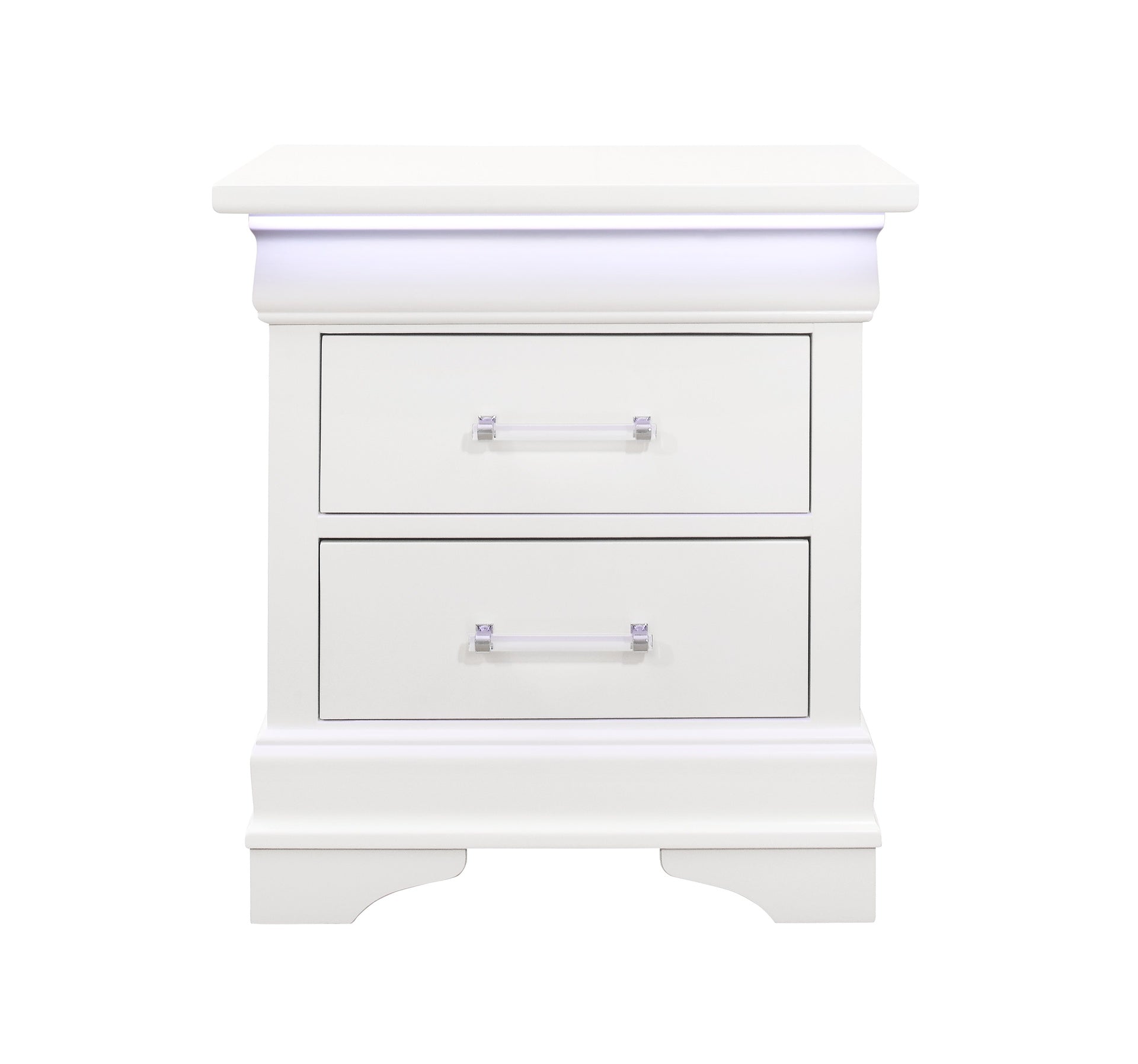 CHARLSTON WHITE NIGHTSTAND WITH LED