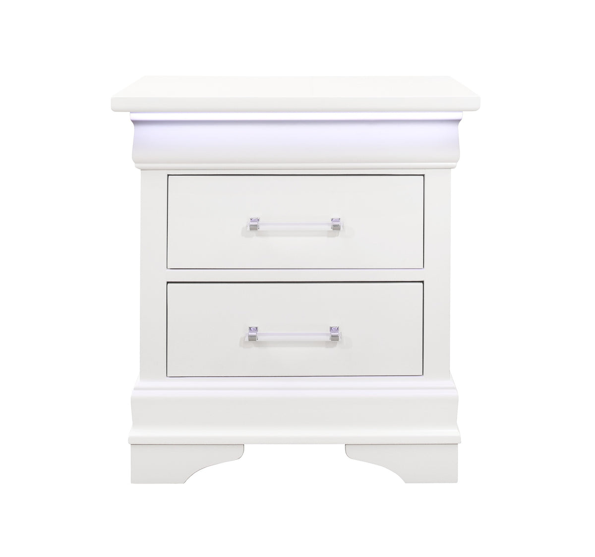 CHARLSTON WHITE NIGHTSTAND WITH LED